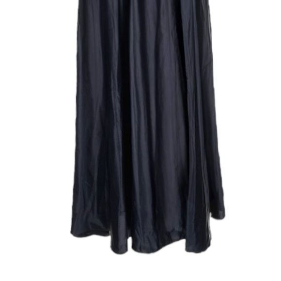 Alex Evenings Navy Blue Faux Wrap Gown 10 Long Formal Evening Dress NWT $175 - Picture 6 of 12